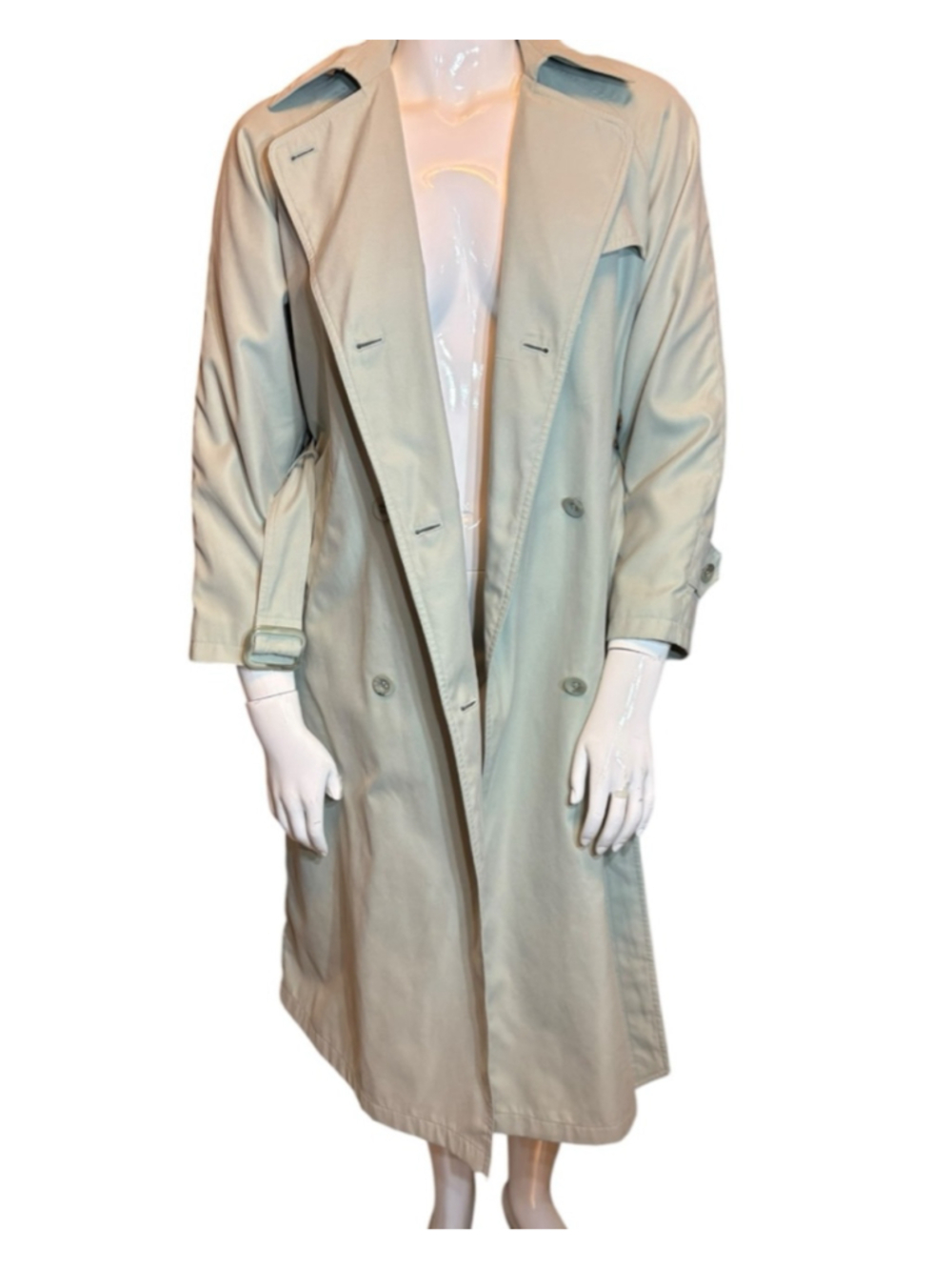 Women's LONDON FOG Trench Coat 8P Sage Green - Picture 16 of 16